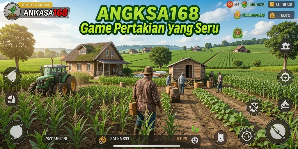 Screenshot gameplay ANGKASA168 menampilkan kebun yang indah dan aktif.