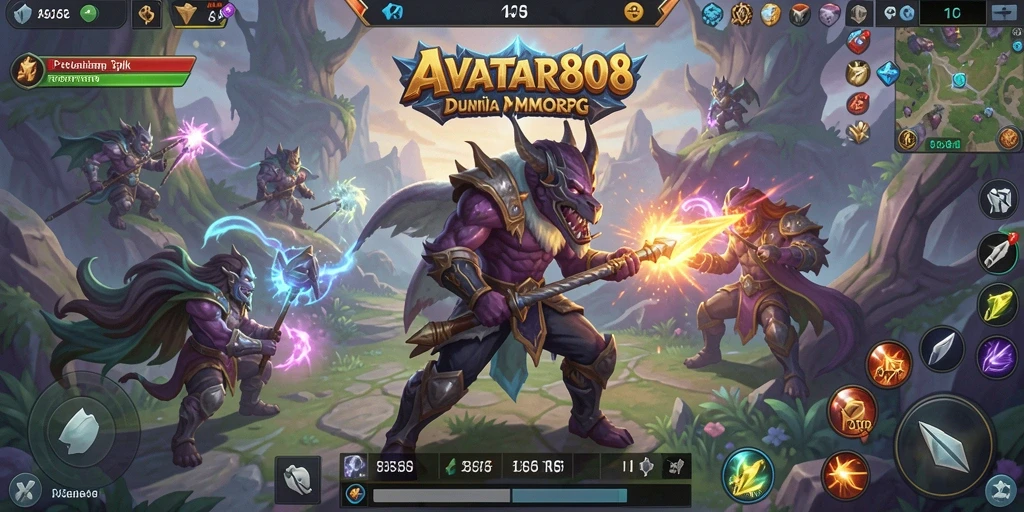 Tangkapan layar dari gameplay <strong>AVATAR808</strong> menampilkan pertempuran yang epik.