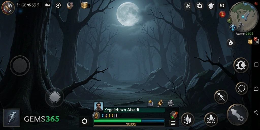 Tampilan menakutkan dari gameplay GEMS365.