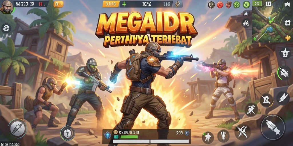 Tampilan seru dari gameplay pertarungan Battle Royale MEGAIDR.