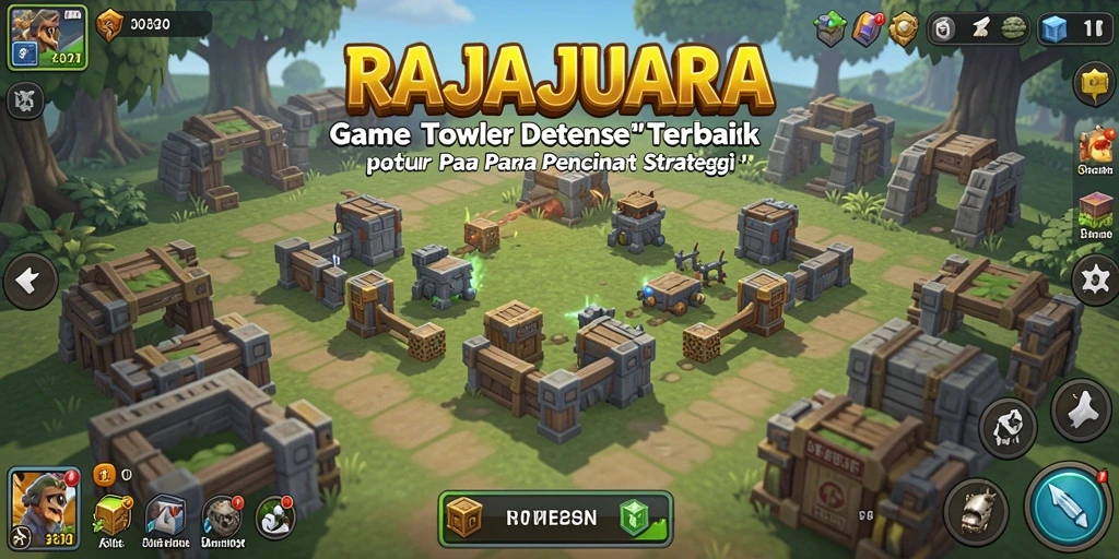 Tampilan menara strategis dan musuh dalam aksi di RAJAJUARA.