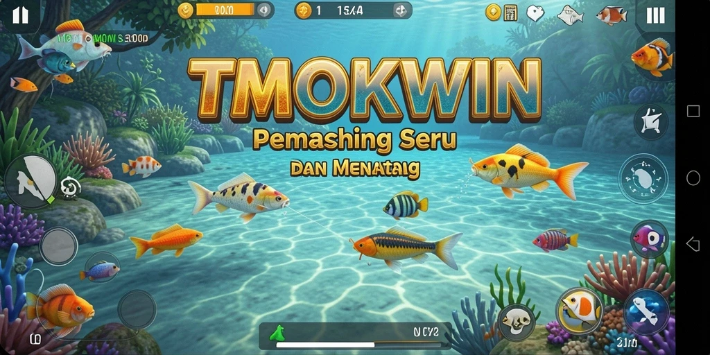 Screenshot TMOKWIN menampilkan gameplay memancing yang seru dan menantang.
